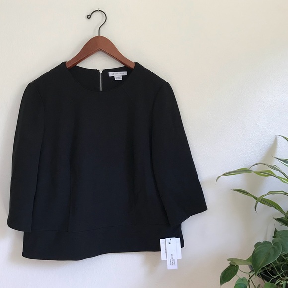 NWT Liz Claiborne Jet Black 3/4 Sleeve Blouse - Picture 3 of 6